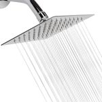 JAGGER JAG216 Rain Shower Head, High Flow Stainless Steel Square Rainfall Showerhead, Awesome Shower Experience Even At Low Water Flow (SILVER [ CHROME FINISH ], 6 X 6 INCH) (6" X 6" [ SQUARE ])