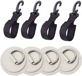 4 Pieces Kayak Paddle Holder Kayak Paddle Clip Kayak Paddle Storage Clip Kayak Paddle Keeper Include 4 Pieces D-Ring Patch for Kayak PVC Inflatable Boat Paddle Board (Gray)