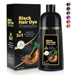 Black Hair Dye Shampoo Hair Color Shampoo 3 in 1 For Women for Gray Hair Coverage in Minutes, Black Hair Shampoo 500ML