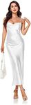 Women's Spaghetti Strap Midi Satin 