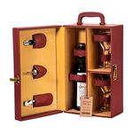 Abrazo Wine Accessories Set | Leatherette Gift Box with 2 Wine Glass & 3 Wine Accessories