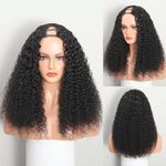 MOONYE Curly U Part Wig Human Hair Glueless Kinky Curly Wig U Shape Wigs No Leave Out Lace Front Wigs V Part Wig Human Hair Beginner Friendly No Sew in No Glue 200% Density 22 inch…