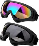 2-Pack Snow Ski Goggles,Goggles for Protection,Outdoor Tactical Glasses Snowboard Ski Goggles for Kids, Boys & Girls