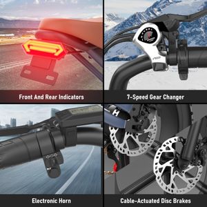 X50 20'' Fat Tire Electric Bike for Adults – 48V 17Ah, 250W, 7-Speed, Removable Battery, LCD Display