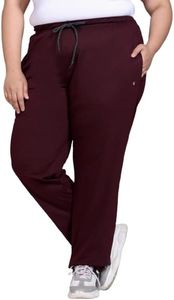 CUPID Woman Regular fit Plain Cotton Sports n Gym Lowers, Trousers, Track Pant, Lounge n Night Wear, Pyjamas for Ladies_Wine_2XL