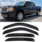 TONYTIM 4-pcs Sun Rain Snow Guard Vent Shade Window Visors for 2007-2013 Chevy/GMC Crew Cab Pickup SUV Wind Deflectors 94515