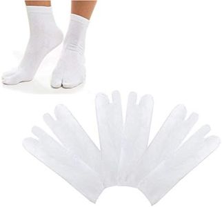 3 Pairs Japan Tabi Socks, Split 2 Toe Sandals Ninja Slipper Japanese Kimono Cotton (White)