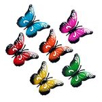 Tsilin 6 Pcs Metal Butterfly Wall Decor Wall Art Hanging Ornament Sculpture Garden Butterfly Statues For Indoor Home Living Room Bedroom Outdoor backyard Porch Patio Fence Decor