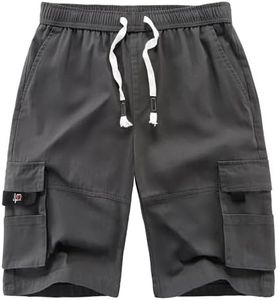 APTRO Men's Cargo Shorts Drawstring Casual Cotton Big & Tall Work Shorts Dark Gray 2X