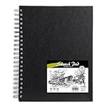 CONDA 8.5"x11" Double-Sided Hardbound Sketchbook, 80 Sheets Hardcover Sketchbook, Spiral Sketch Pad, Durable Acid Free Drawing Paper, Ideal for Kids & Adults