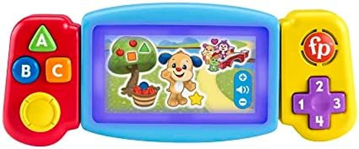 Fisher-Price HNL53 - Lernspaß Spielkonsole, deutsche Version, interaktives Kleinkinderspielzeug, Konsolenattrappe, Musikspielzeug mit Licht für Kinder ab 9 Monaten