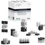 PIXIO Noir - Tiny Magnetic Blocks Building Toy in The Pixel Art Style with Free App - 5/16" Plastic Cubes with 6 Magnets Inside - Open Ended Toy - Creativity Toy for Ages 6+ - 60pcs