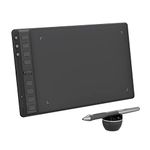 HUION Drawing Tablets Inspiroy 2 M with Scroll Wheel 8 Customized Keys Battery-Free Stylus,Works with Mac, PC & Moible, 9 * 5 inch- Black