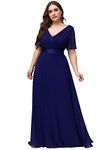 Ever-Pretty Womens Short Sleeve Chiffon Long Mother of Bride Dresses 18 US Royal Blue