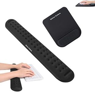 UnivoColors Ergonomic Mouse Pad&Keyboard Pad Wrist Rest,Large Mousepad Pain Relief with Comfortable Memory Foam Padding,Nonslip Rubber Soft Gel for Office&Home&PC Computer Laptop Mac Gaming,Black