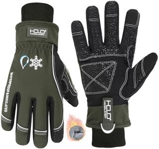 HANDLANDY Winter Insulated Work Gloves, 3M Thinsulate Thermal Water-Resistant Gloves for Men Women Touch Screen, Warm Ski Snowboard Cold Weather Gloves (Army Green, Large)