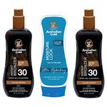 2 x Australian Gold SPF 30 Bronzer Spray Gel 237ml & Moisture Lock 237ml