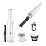 BISSELL Hand Vacuum - TurboSlim Cordless Hand Vacuum - USB Chargeable with 2-in-1 Crevice and Dusting Tool - Washable Filter,Translucent White, 2986C
