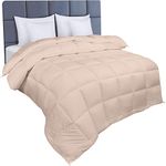 Utopia Bedding Soft Double Duvet Insert - 10.5 Tog Duvet with Corner Tabs - Box Stitched Down Alternative Duvet (Double, Beige)