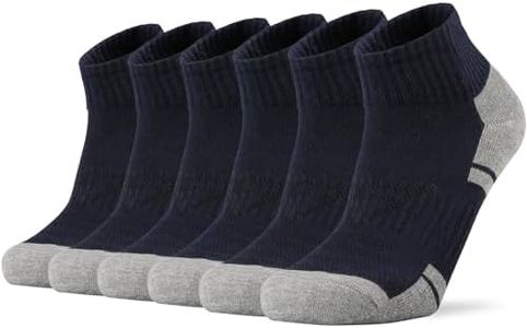 Ortis Low Cut Quarter Socks for Men Cotton Cushion Moisture Wicking Mesh Ventilating Running Training(Nave Blue L)