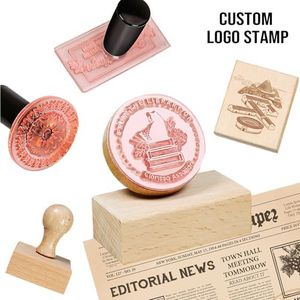 Custom Logo Rubber Stamp with Handle - Personalized Address Stamps for Professional Branding & Crafting Customizable Stamp (regtangle 2 * 3.2)