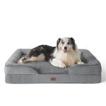 Bedsure Orthopedic Dog Bed Extra Large - XL Dog Bed Waterproof, Foam Sofa with Removable Washable Cover, Waterproof Lining and Nonskid Bottom Couch, 42x32x7 Inches, Grey