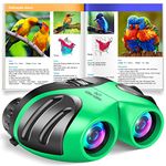 Outdoor Toys for Kids, TopDollo Kids Binoculars Boys Toys Age 3-10 Binoculars Kids Set Camping Games for Kids Girls Birthday Gifts Age 3-10 Kids Binoculars Toys Adventure Toys Mini Binoculars Green