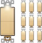 LIDER 15A Lighted Double Switch, Combination Frameless Decorator Switch
