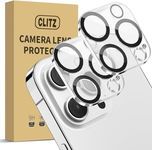 CLITZ [ 2 pack Camera Lens Protector compatible for iPhone 16 pro/16 pro max /15 Pro＆15 Pro Max, 9H Hardness Tempered Glass Camera Cover, Ultra HD, Anti-Scratch, Case Friendly (Transperent)