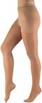 Truform Sheer Compression Pantyhose, 8-15 mmHg, Women's Shaping Tights, 20 Denier, Beige, Queen Plus