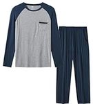 MoFiz Mens Pajama Sets Comfy Long S