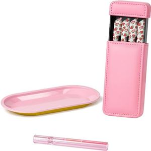 OZCHIN Pull-and-Push Cigarette Holder Christmas Day Gifts Cigarette Case Holds 4 King Size Great Gift for Men Women (Pink Kits)