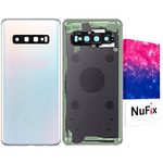 NuFix Replacement for Samsung Galaxy S10 Plus Back Glass Replacement Back Battery Door Panel housing Original Color and Shape with Camera Lens Adhesive Sticker for S10 Plus G975W SM-G975W White