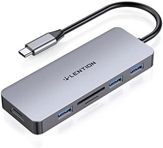 LENTION USB C Hub with 4K HDMI, 3 USB 3.0, SD/Micro SD Card Reader Compatible 2023-2016 MacBook Pro, New Mac Air/Surface, Stable Driver Certified Multi-Port Adapter (CB-C18, Space Gray)