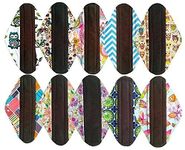 10PCS 14 Inch Overnight Charcoal Bamboo Cloth Reusable Washable Menstrual Pads Sanitary Pads