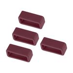 Kozelo 4pcs Watch Band Loop - [16mm Width] Rubber Watch Holder for Watch Band Keeper Repair Replacement Use, Wine Red, Silicone