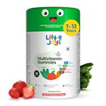 Little Joys Multivitamin Gummies | 7-12 Years | 30 Gummies | With 12 Vitamins & Minerals | Improves Immunity, Bone health & Antibody Production | No Added Sugar | Strawberry Flavour