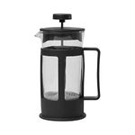 3D CREATIONS French press Coffee & Tea Maker 350ml with 3Level Filteration System, Heat Resisstant Borosilicate Glass (Black, 350ML)