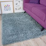 HMWD 5 cm Thick Pile Shaggy Shag Rug, Modern Rugs Living Room Extra Large Medium Rectangular Size Soft Touch Fluffy Deep Pile Living Room Area Rugs (Duck Egg, 120x170 cm)