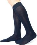 Ciocca Men's Long Socks, Fine Cotton, 100% Scotland Thread – 6 Pairs – Three Sizes – Durable, Navy Blue-6 Pairs, 42-43