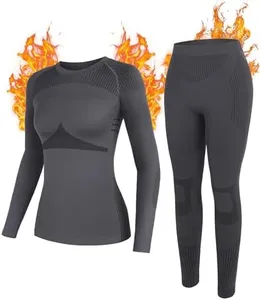 ATTRACO Womens Thermals Top and Bottom Set Base Layer Long Underwear Sets for Cold Weather Dark Gray M