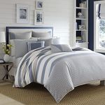 Nautica - Twin Duvet Cover Set, Cotton Reversible Bedding with Matching Sham, Mediterranean Inspired Home Decor for All Seasons (Fairwater Blue, Twin)