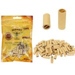 100pcs Upgraded 7MM Natural Unrefined Pre-Rolled Tips Cigarette Purest Tips Roach Filter Rolling Paper for Hand Rolled Cigarettes