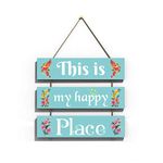 KREEPO Wood This is My Happy Place Wall Hanging Board Plaque Sign for Room Decoration (12 x 10.5 Inch)