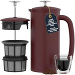 ESPRO P7 French Press - Double Walled Stainless Steel Insulated Coffee and Tea Maker (Cranberry, 32 Ounce)