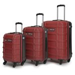 uppercase Cargo Trolley Bag Set of 3 (S+M+L) Cabin & Check-in Hardsided LuggageSecure Combination Lock Scratch-Proof Surface Mesh ConviPack Suitcase for Men & Women 2000 Days Warranty(Red)