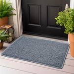 DURO SOFT MATS Eco Non Slip Anti Skid Doormat Bathroom Mat For Home Entrance, Door, Kitchen, Sink, Bed, Bath, Living Room - 10 Mm Thick Cushion Soft Pvc Mats/Rugs 41X69 Cm Grey, Rectangular