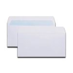 indigo® Classic Strong DL White Peel & Seal Envelopes 100gsm : 110 x 220 eco friendly (100)