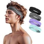 PROIRON Sweatbands Super Moisture Wicking, Headband Women Men Sports Sweat Bands for Gym Tennis Running Exercise Basketball Cross Training Racquetball Working Out - Black Single