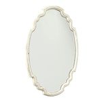 Sintosin Vintage Sculpted Oval Mirrors for Wall Decor 24", Distressed White Ornate Accent Wood Oval Bathroom Mirror, Rustic Wall Mounted Mirrors Decorative, Farmhouse Mirrors for Vanity Bedroom